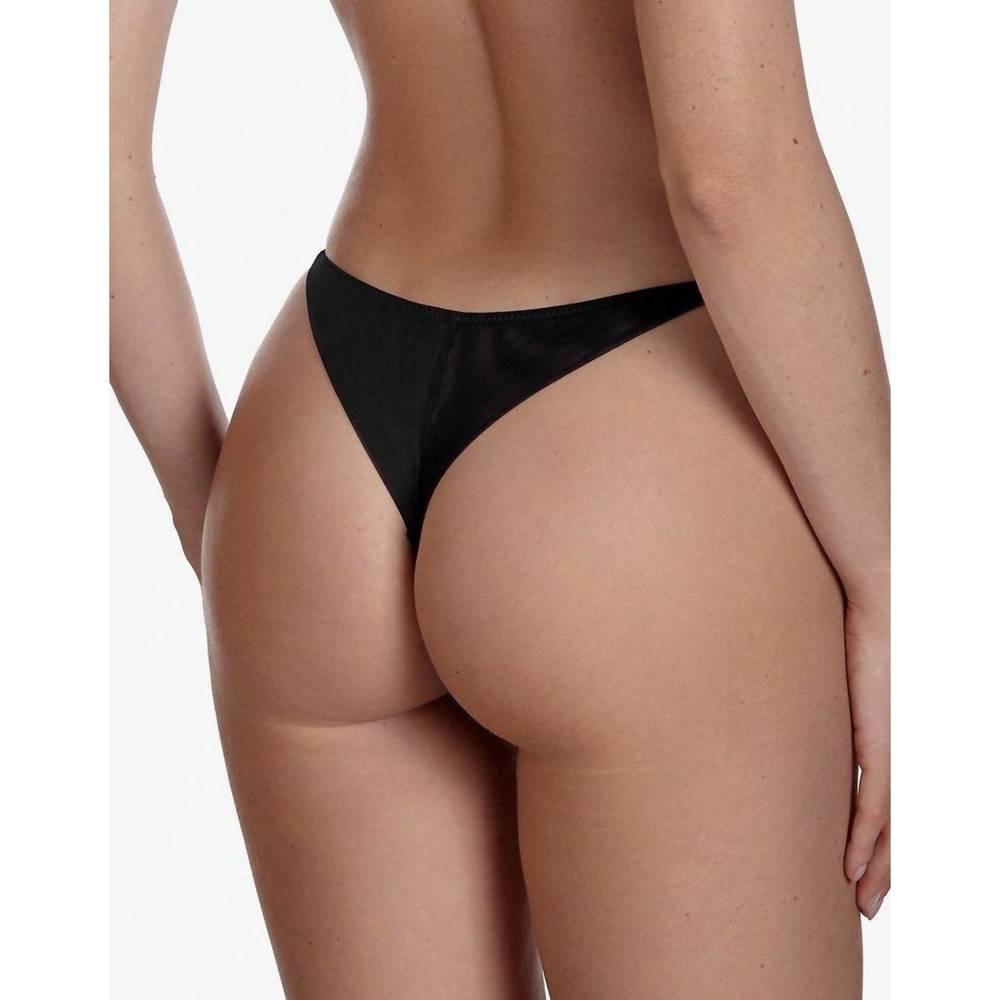 NEW AJOUR minimal coverage long thongs in black